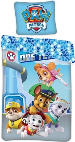 Paw Patrol sengetøj - 140x200 cm - Selvlysende sengesæt - 100% bomuld